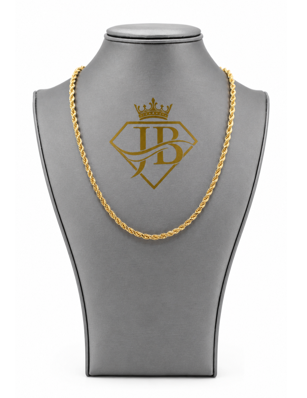 10K Rope Chain 4mm Necklace Yellow Gold Unisex Hollow