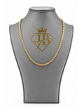 10K Rope Chain 4mm Necklace Yellow Gold Unisex Hollow