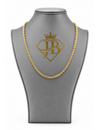 10K Rope Chain 4mm Necklace Yellow Gold Unisex Hollow