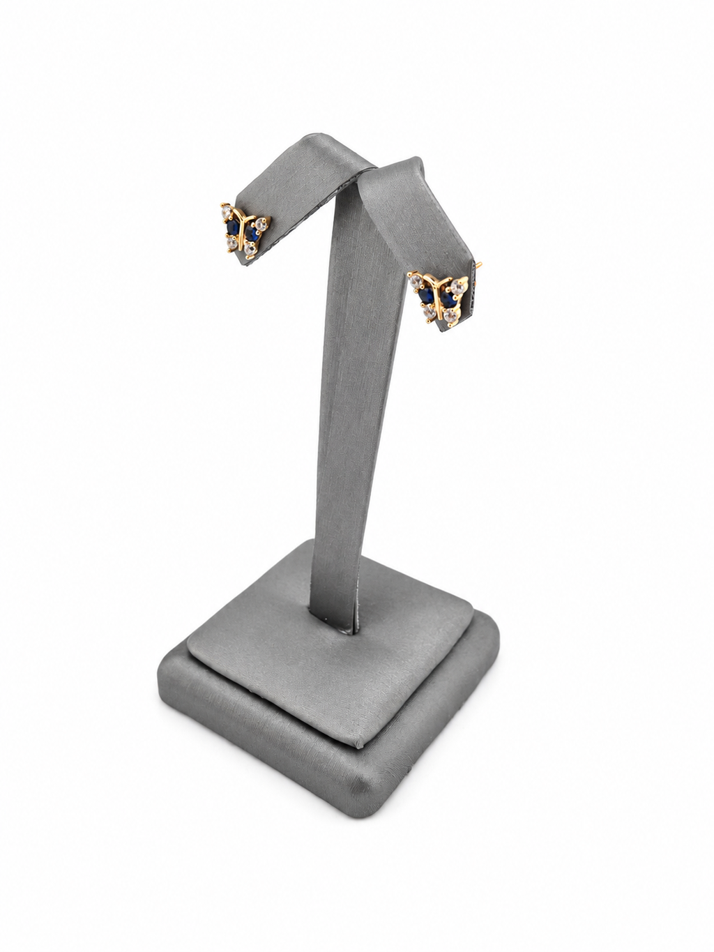 10K Gold Butterfly Cubic Zirconia Stud Earrings