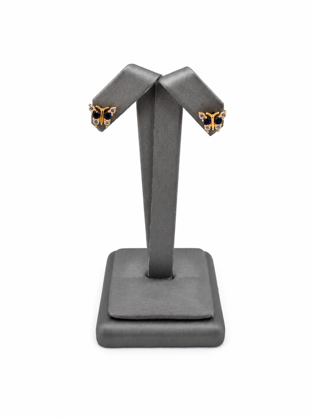 10K Gold Butterfly Cubic Zirconia Stud Earrings