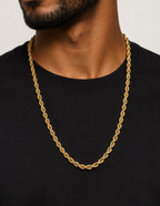10K Rope Chain Necklace Yellow Gold Unisex 6mm