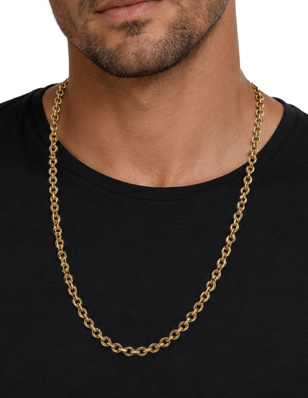 10K Rolo Diamond-Cut Chain Yellow Gold 6.3mm Solid Unisex