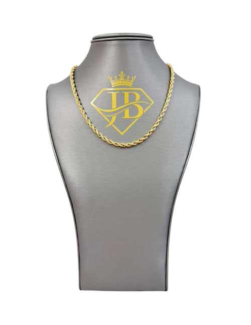 Rope Chain 10K Yellow Gold Italian Hollow 4.5mm