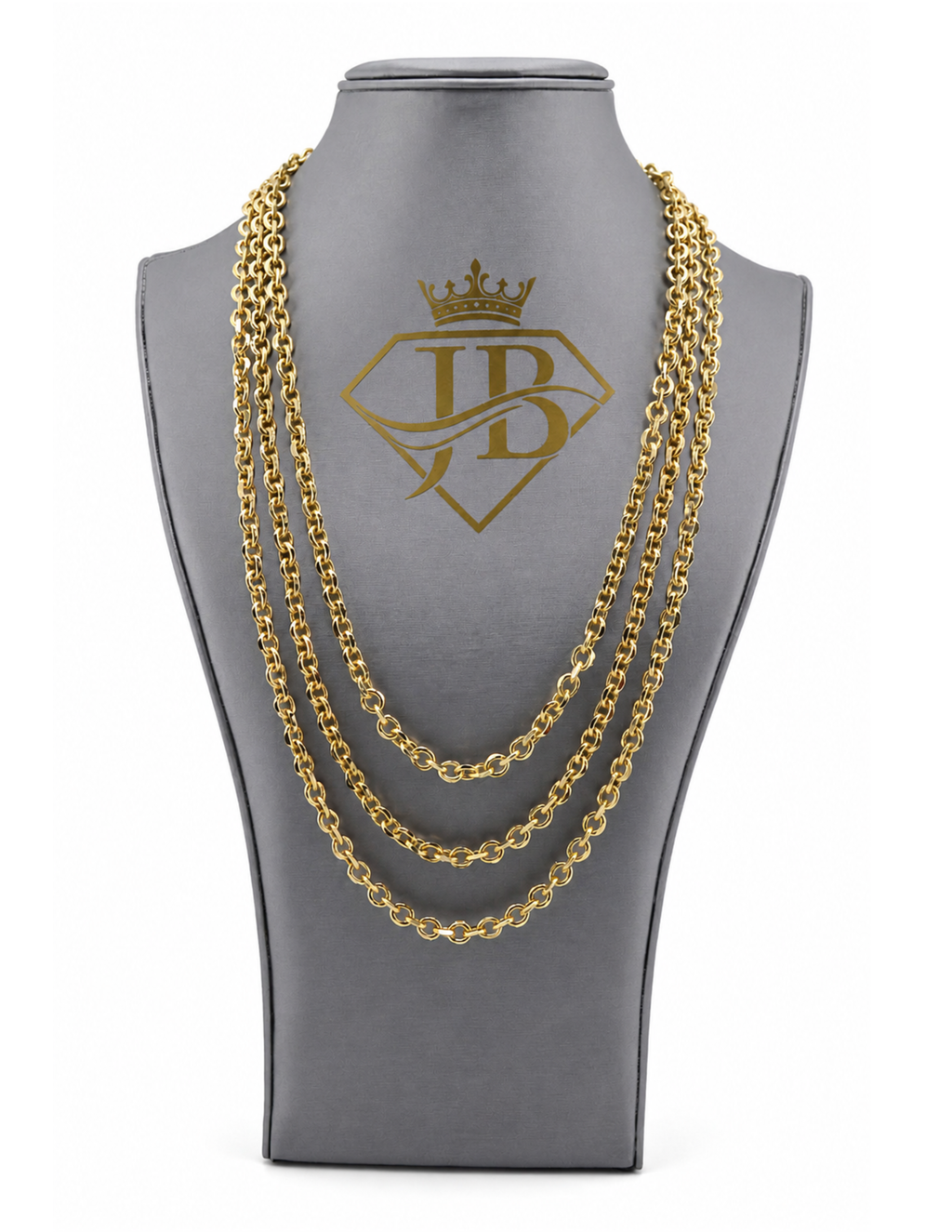 10K Rolo Diamond-Cut Chain Yellow Gold 6.3mm Solid Unisex