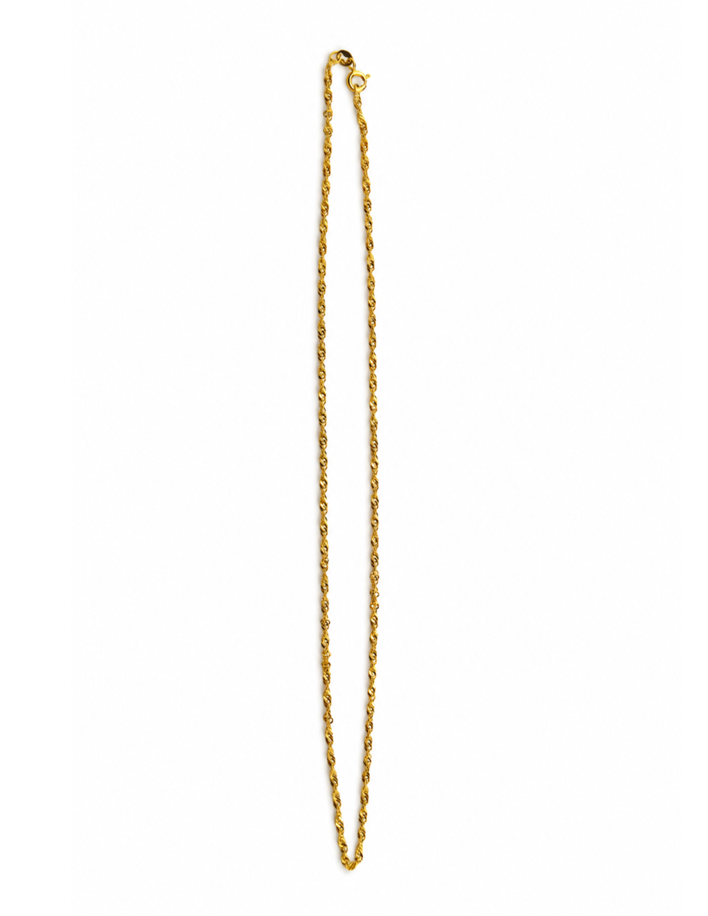 14K Singapore Yellow Gold Chain Necklace 2mm Diamond-Cut