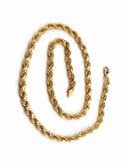 10K Rope Chain Necklace Yellow Gold Unisex 6mm