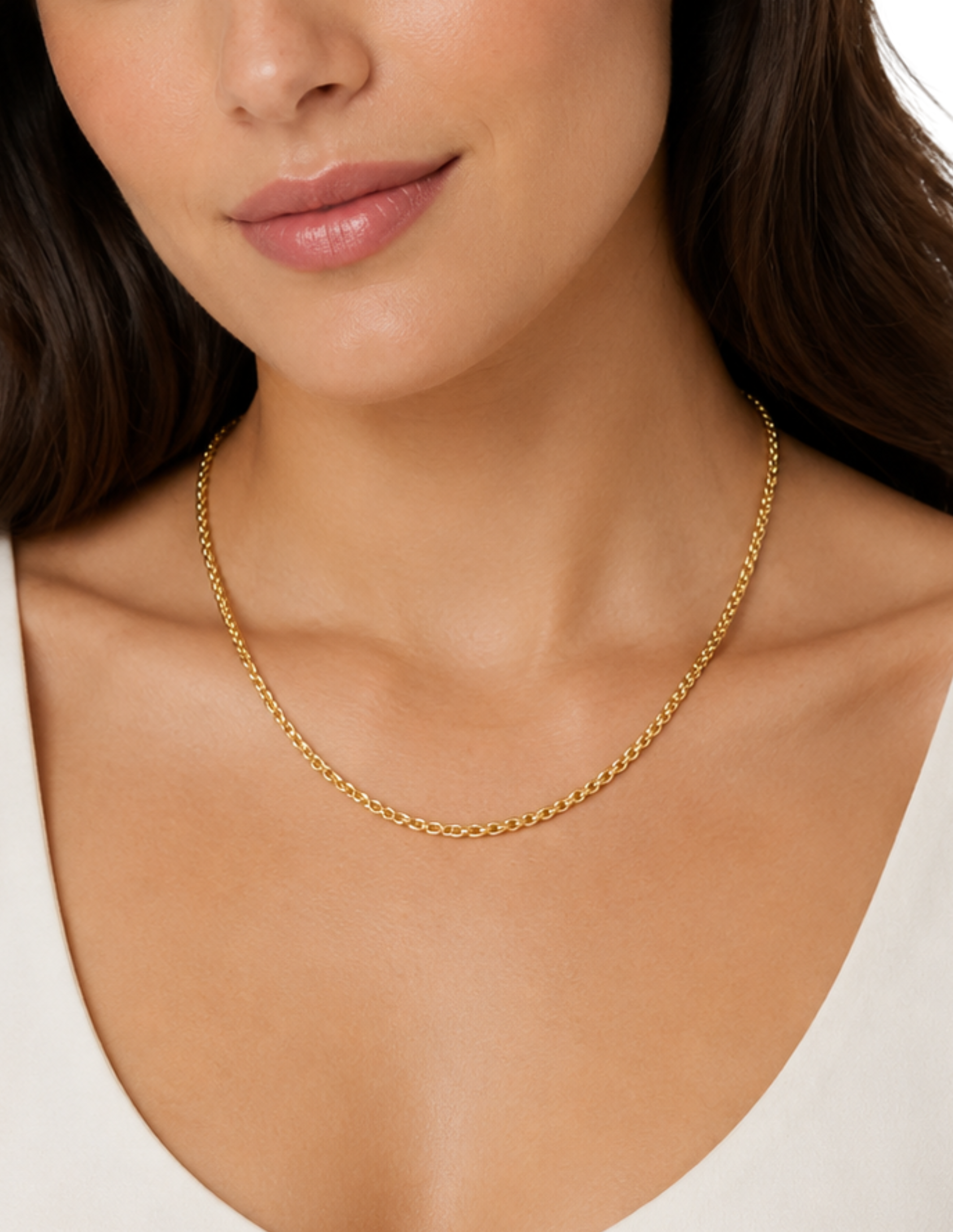 10K Rolo Chain Yellow Gold 2.5mm Round Link Necklace