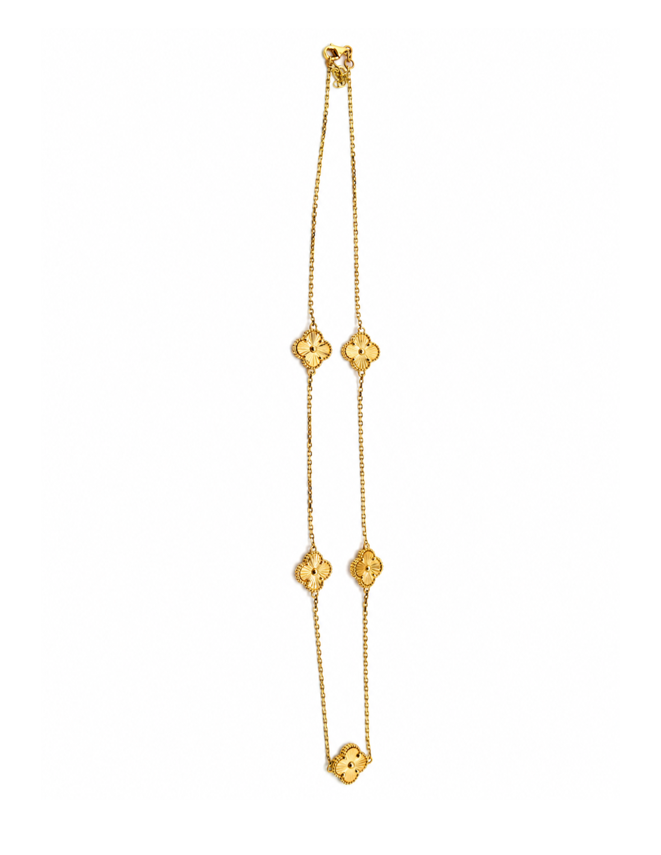 10K Five Clover Women’s Necklace Yellow Gold 1.4mm Adjustable 16–18 Inch