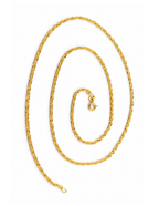 14K Singapore Yellow Gold Chain Necklace 2mm Diamond-Cut