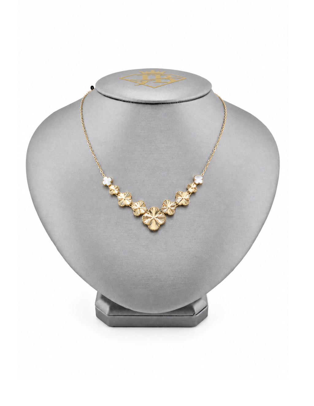10K 5-Clover Yellow Gold Women’s Necklace 1.4mm 16 Inch