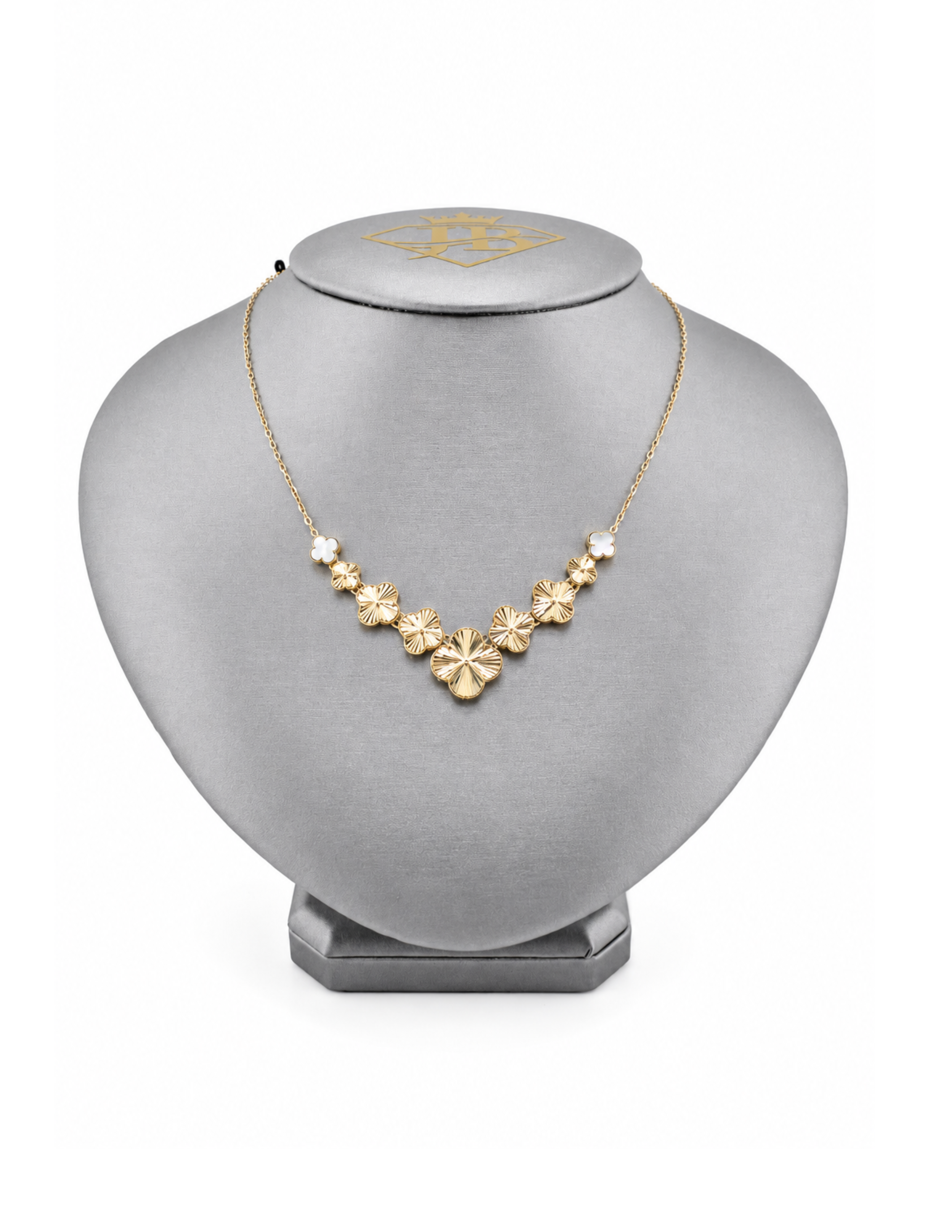 10K 5-Clover Yellow Gold Women’s Necklace 1.4mm 16 Inch