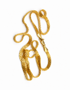 10K Bismark Chain Yellow Gold Flat Woven Braided Necklace