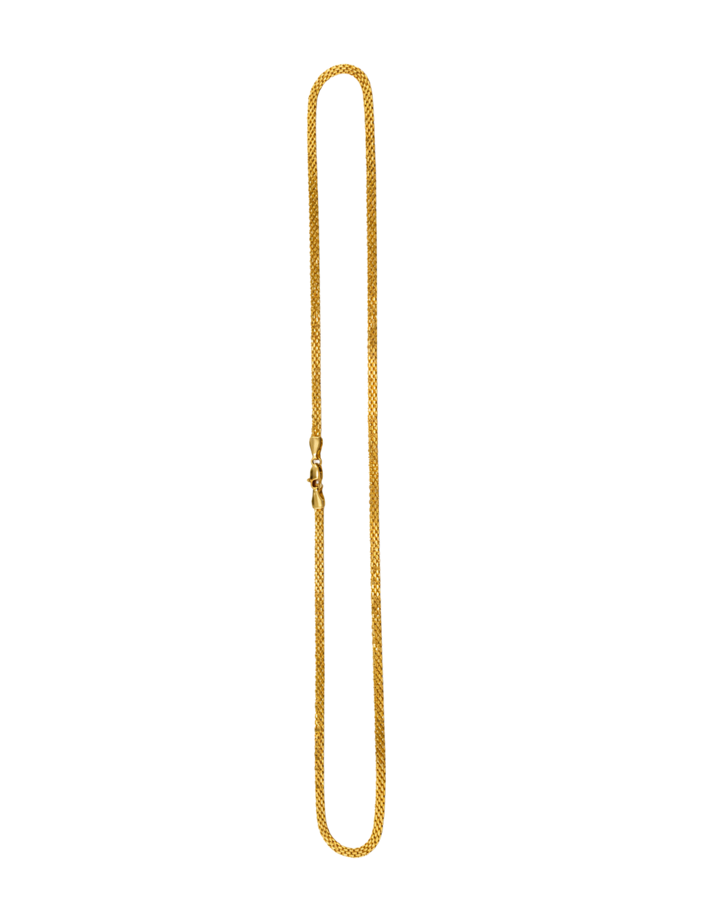10K Bismark Chain Yellow Gold Flat Woven Braided Necklace