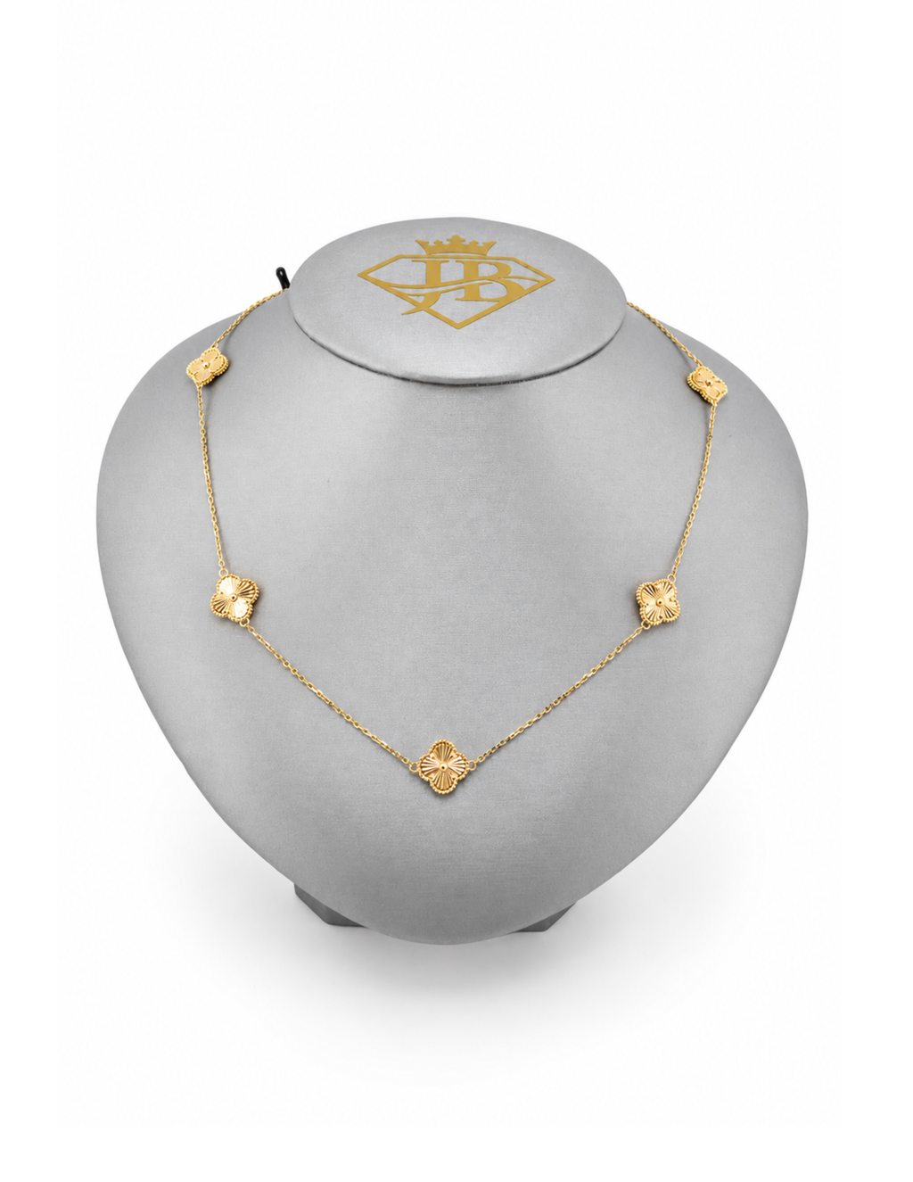 10K Five Clover Women’s Necklace Yellow Gold 1.4mm Adjustable 16–18 Inch