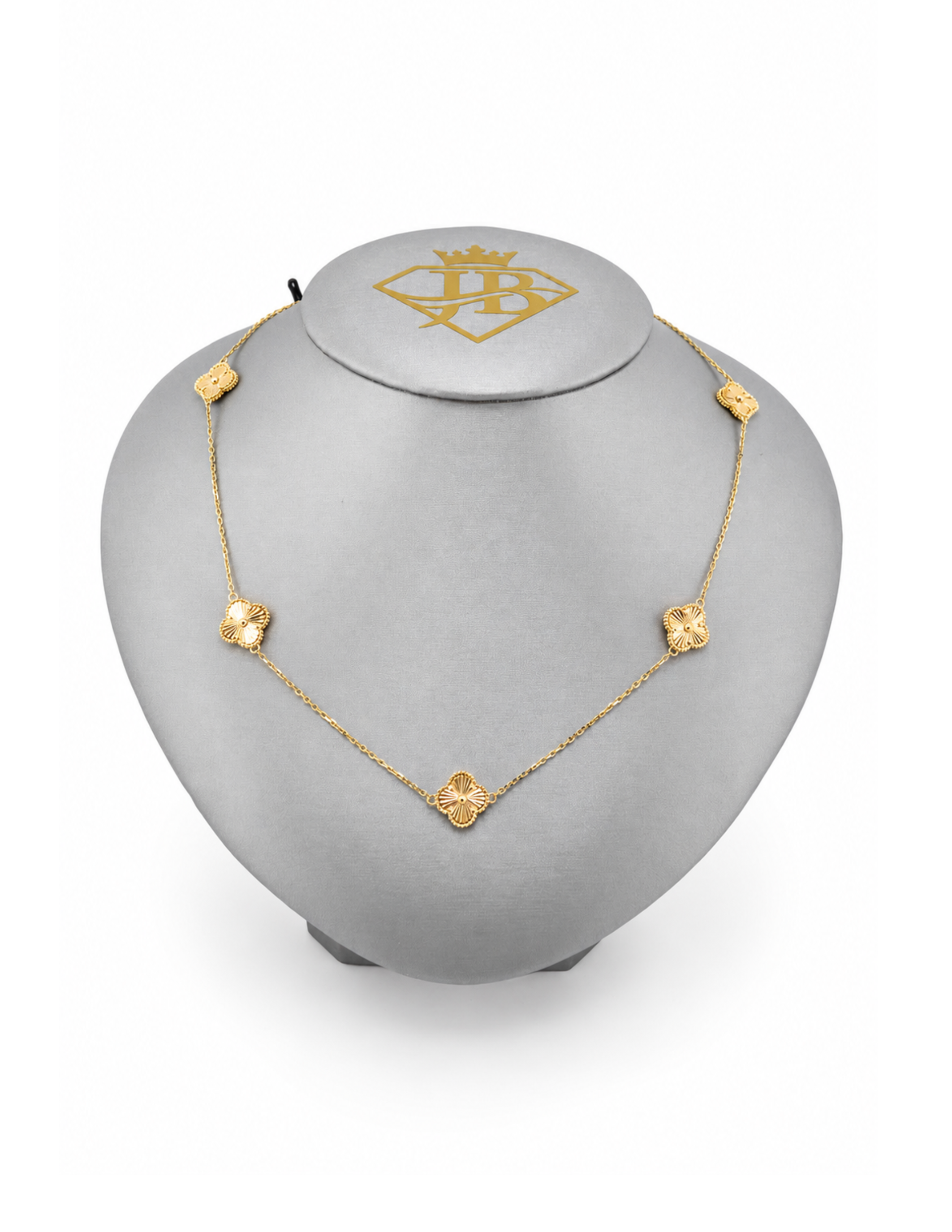 10K Five Clover Women’s Necklace Yellow Gold 1.4mm Adjustable 16–18 Inch